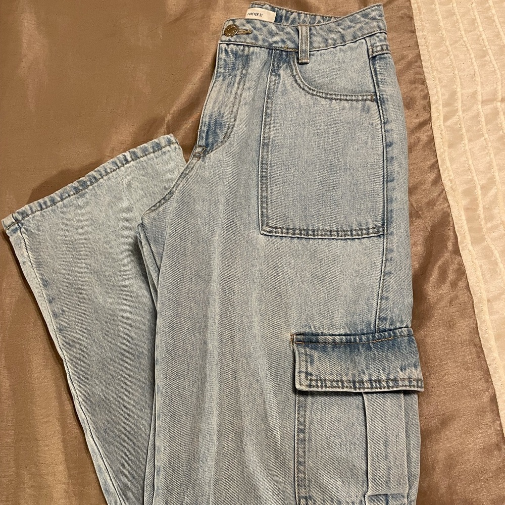 Forever 21 denim jeans, size 26, light blue wash